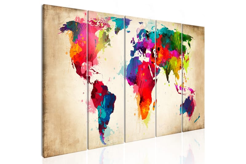 Billede Bright Continents 225x90 - Artgeist sp. z o. o. - Boligtilbehør - Billeder & kunst - Billeder på lærred