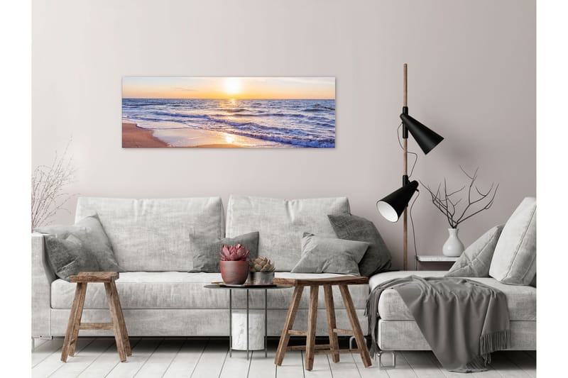 Billede Calm Waves (1 del) Smal brun 120x40 - Artgeist sp. z o. o. - Boligtilbehør - Billeder & kunst - Billeder på lærred