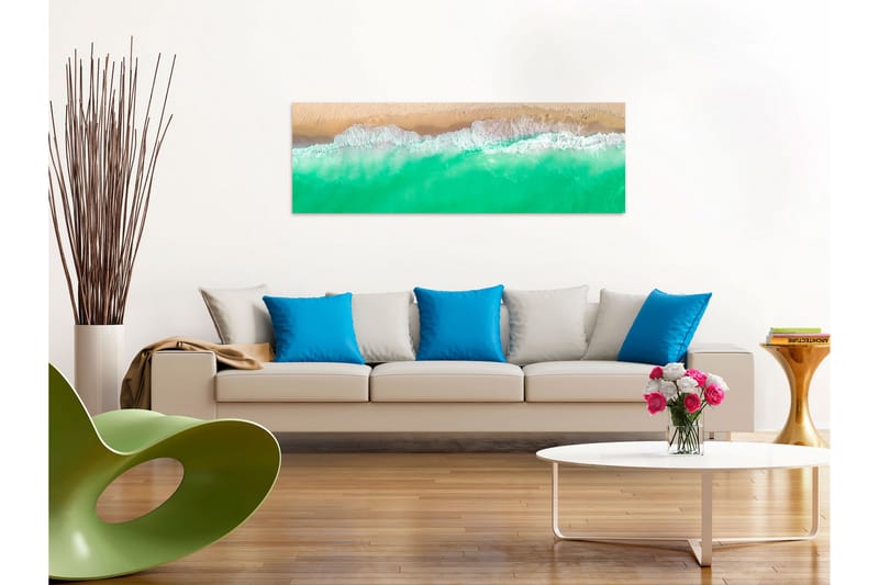 Billede Coast (1 del) Smal grøn 135x45 - Artgeist sp. z o. o. - Boligtilbehør - Billeder & kunst - Billeder på lærred