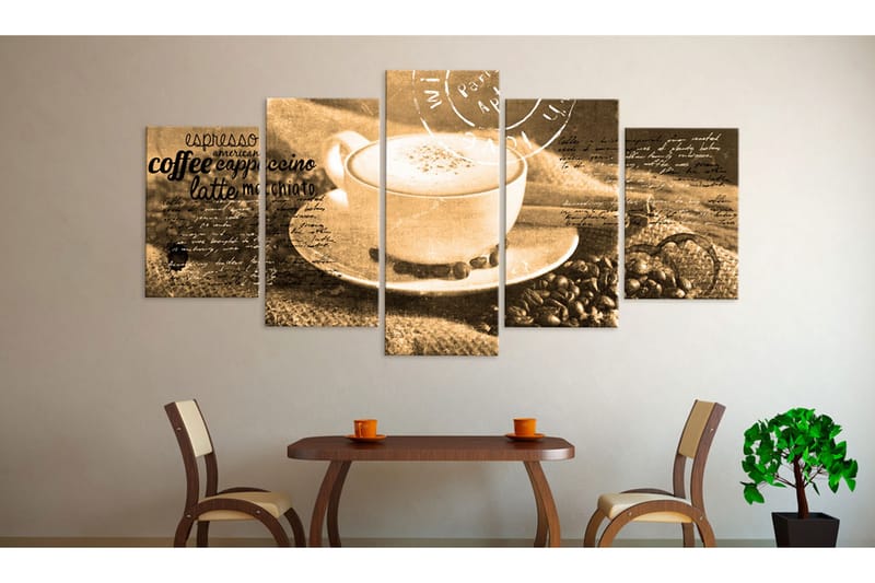 Billede Coffe Espresso Cappuccino Latte Machiato 200x100 - Artgeist sp. z o. o. - Boligtilbehør - Billeder & kunst - Billeder på lærred