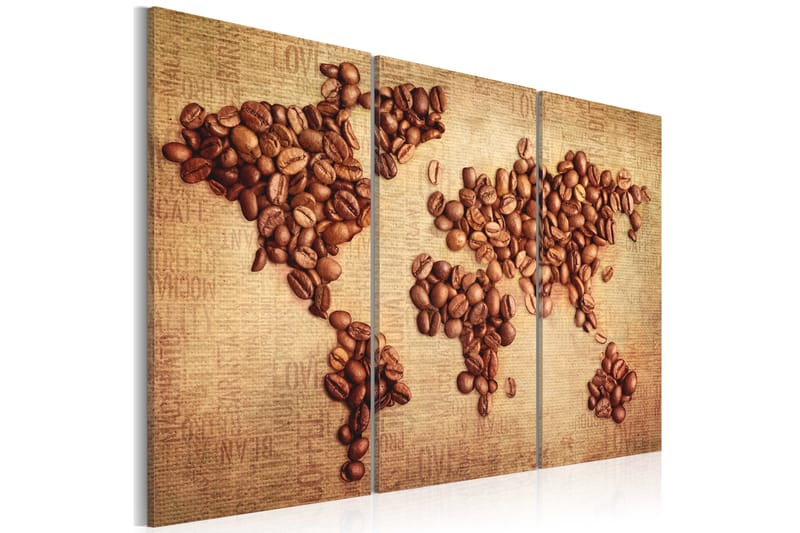 Billede Coffee from around the world triptych 90x60 - Artgeist sp. z o. o. - Boligtilbehør - Billeder & kunst - Billeder på lærred