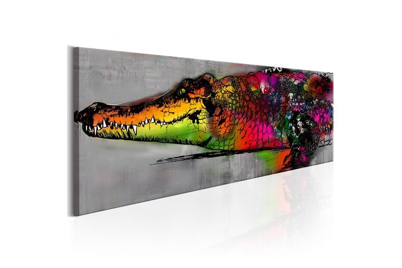 Billede Colourful Alligator 135x45 - Artgeist sp. z o. o. - Boligtilbehør - Billeder & kunst - Billeder på lærred