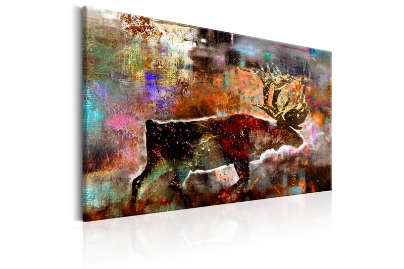 Billede Colourful Caribou 120x80 - Artgeist sp. z o. o. - Boligtilbehør - Billeder & kunst - Billeder på lærred