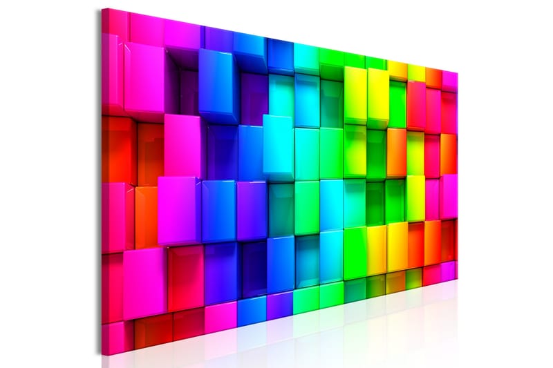 Billede Colourful Cubes (1 del) Smal 135x45 - Artgeist sp. z o. o. - Boligtilbehør - Billeder & kunst - Billeder på lærred