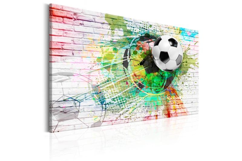 Billede Colourful Sports (fodbold) 120x80 - Artgeist sp. z o. o. - Boligtilbehør - Billeder & kunst - Billeder på lærred