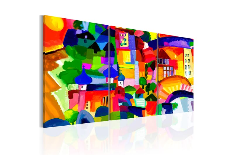 Billede Colourful Town 120x60 - Artgeist sp. z o. o. - Boligtilbehør - Billeder & kunst - Billeder på lærred