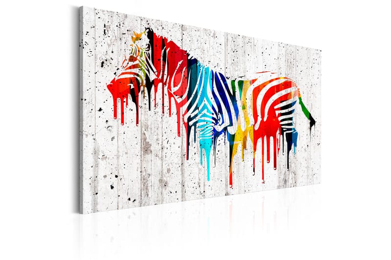 Billede Colourful Zebra 120x80 - Artgeist sp. z o. o. - Boligtilbehør - Billeder & kunst - Billeder på lærred