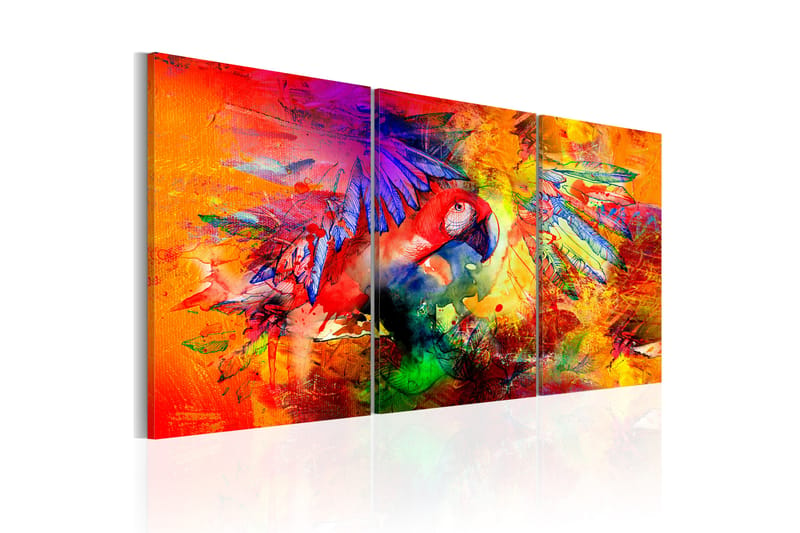 Billede Colourful Parrot 120x60 - Artgeist sp. z o. o. - Boligtilbehør - Billeder & kunst - Billeder på lærred