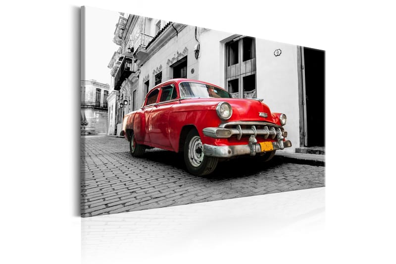 Billede Cuban Classic Car (rød) 120x80 - Artgeist sp. z o. o. - Boligtilbehør - Billeder & kunst - Billeder på lærred