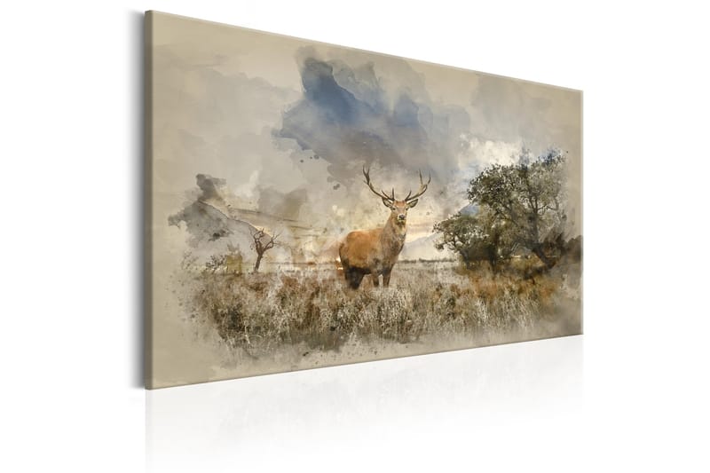 Billede Deer in Field 120x80 - Artgeist sp. z o. o. - Boligtilbehør - Billeder & kunst - Billeder på lærred