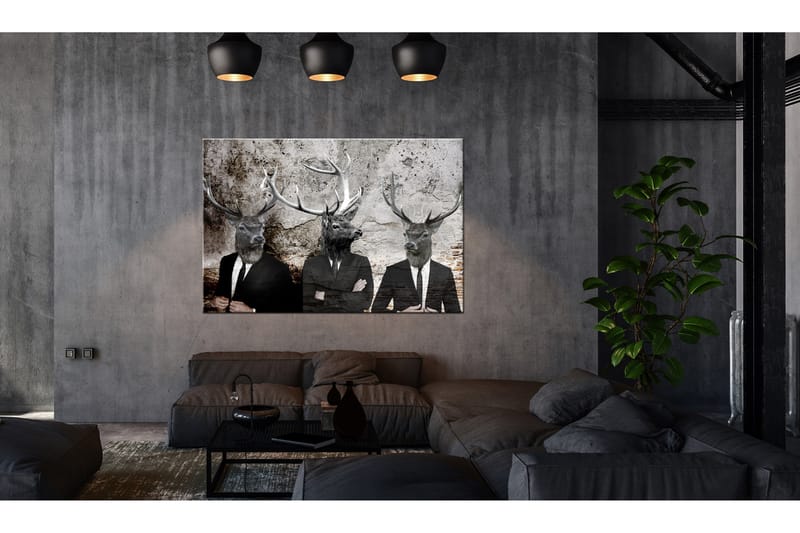 Billede Deer in Suits 120x80 - Artgeist sp. z o. o. - Boligtilbehør - Billeder & kunst - Billeder på lærred