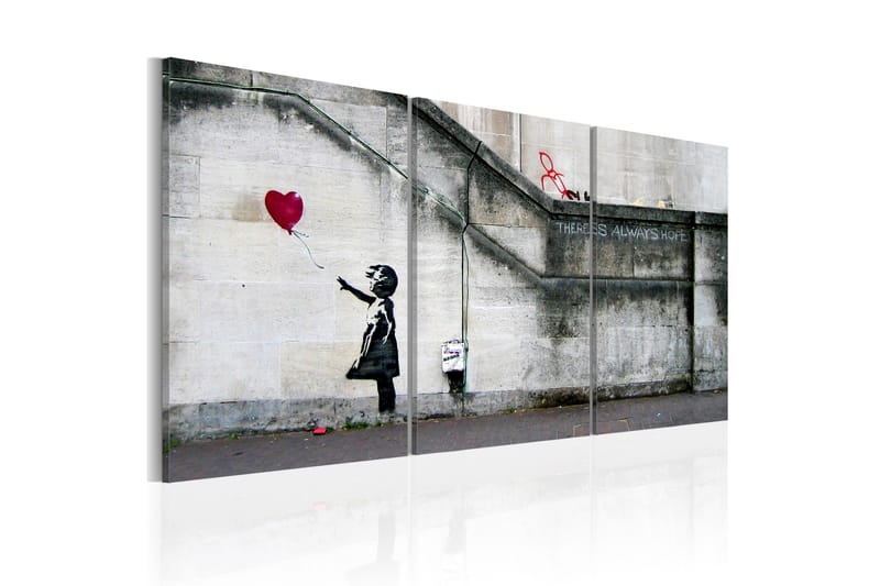 Billede Der Er Altid Håb Banksy Triptych 120x60 - Artgeist sp. z o. o. - Boligtilbehør - Billeder & kunst - Billeder på lærred