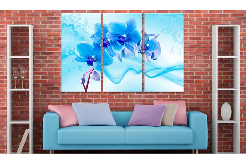 Billede Ethereal Orchid Blue 120x80 - Artgeist sp. z o. o. - Boligtilbehør - Billeder & kunst - Billeder på lærred