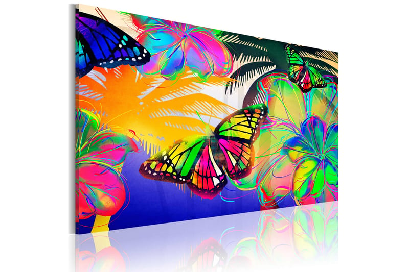 Billede Exotic butterflies 120x80 - Artgeist sp. z o. o. - Boligtilbehør - Billeder & kunst - Billeder på lærred