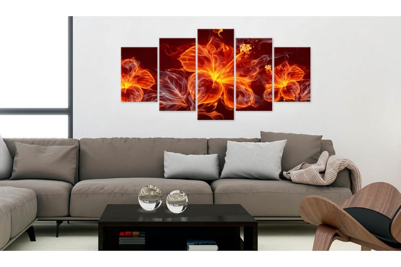 Billede Fiery Flowers 100x50 - Artgeist sp. z o. o. - Boligtilbehør - Billeder & kunst - Billeder på lærred