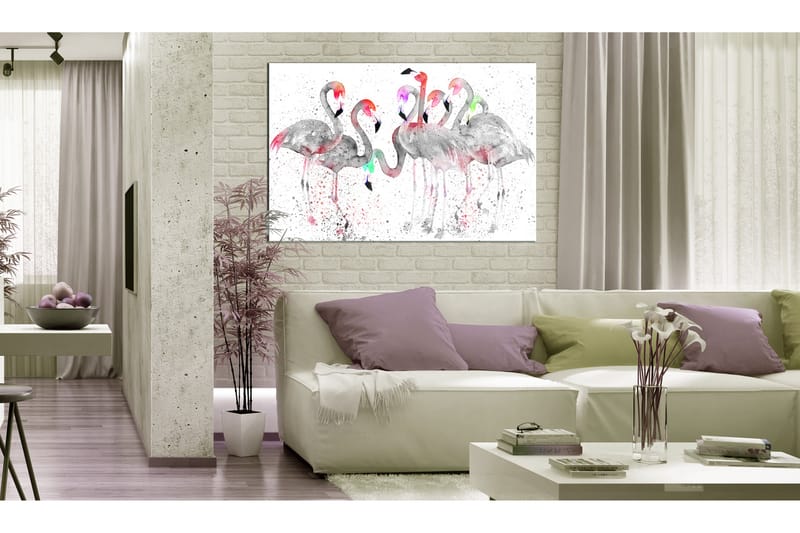 Billede Flamingoes Dance 90x60 - Artgeist sp. z o. o. - Boligtilbehør - Billeder & kunst - Billeder på lærred