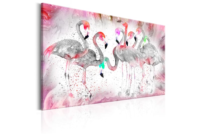 Billede Flamingoes family 90x60 - Artgeist sp. z o. o. - Boligtilbehør - Billeder & kunst - Billeder på lærred