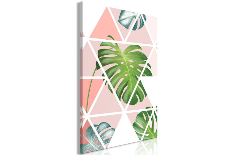 Billede Geometric monstera (1 del) Lodret 40x60 - Artgeist sp. z o. o. - Boligtilbehør - Billeder & kunst - Billeder på lærred