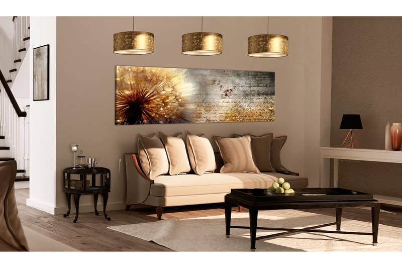 Billede Golden Dandelion 150x50 - Artgeist sp. z o. o. - Boligtilbehør - Billeder & kunst - Billeder på lærred