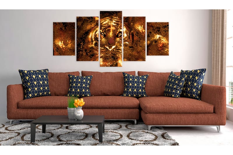 Billede Golden Tiger 100x50 - Artgeist sp. z o. o. - Boligtilbehør - Billeder & kunst - Billeder på lærred