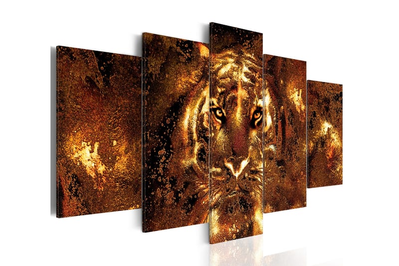 Billede Golden Tiger 200x100 - Artgeist sp. z o. o. - Boligtilbehør - Billeder & kunst - Billeder på lærred