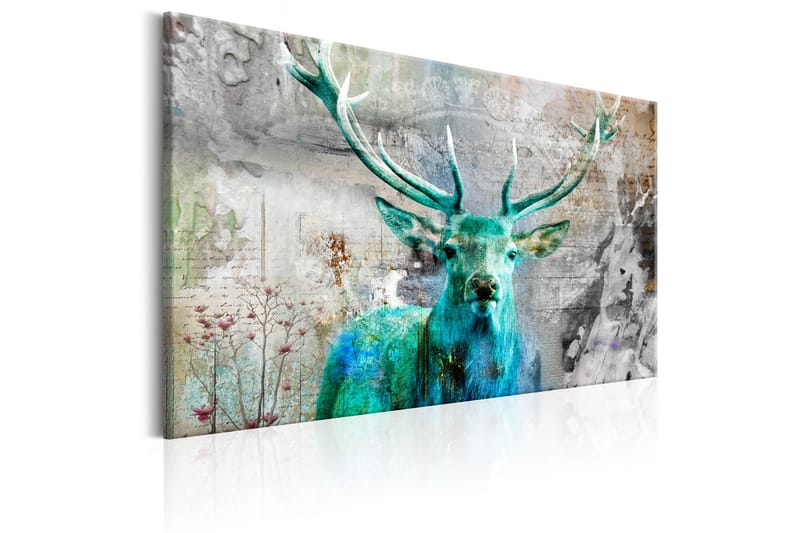 Billede Green Deer 120x80 - Artgeist sp. z o. o. - Boligtilbehør - Billeder & kunst - Billeder på lærred