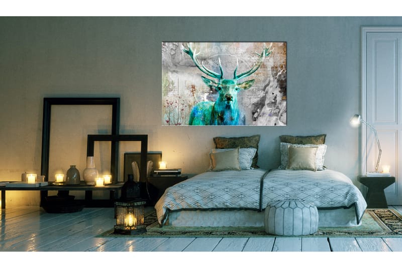 Billede Green Deer 120x80 - Artgeist sp. z o. o. - Boligtilbehør - Billeder & kunst - Billeder på lærred