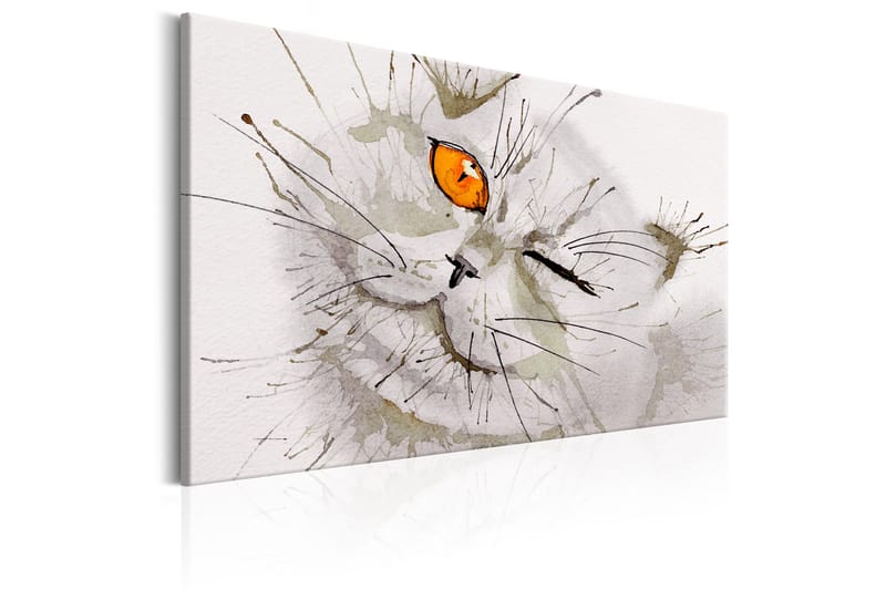 Billede Grey Cat 90x60 - Artgeist sp. z o. o. - Boligtilbehør - Billeder & kunst - Billeder på lærred