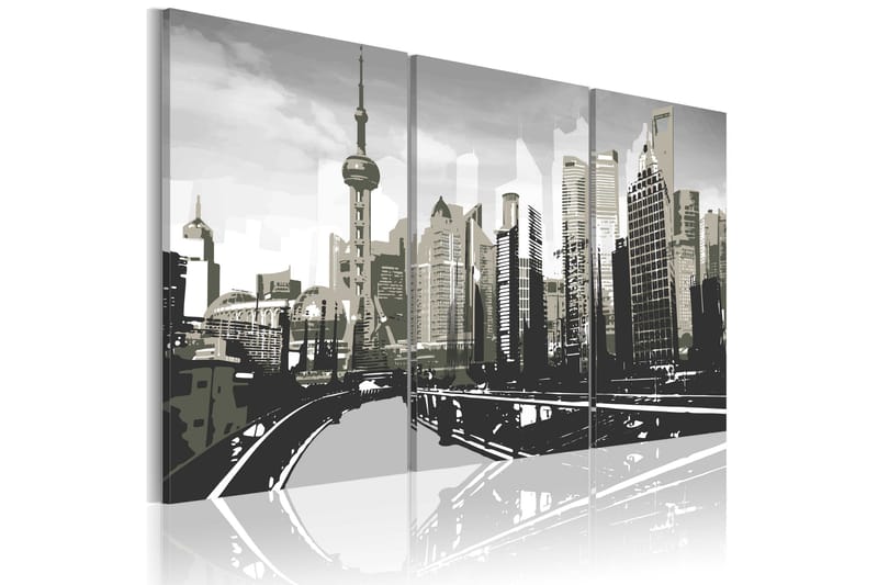 Billede Grey Shanghai 60x40 - Artgeist sp. z o. o. - Boligtilbehør - Billeder & kunst - Billeder på lærred