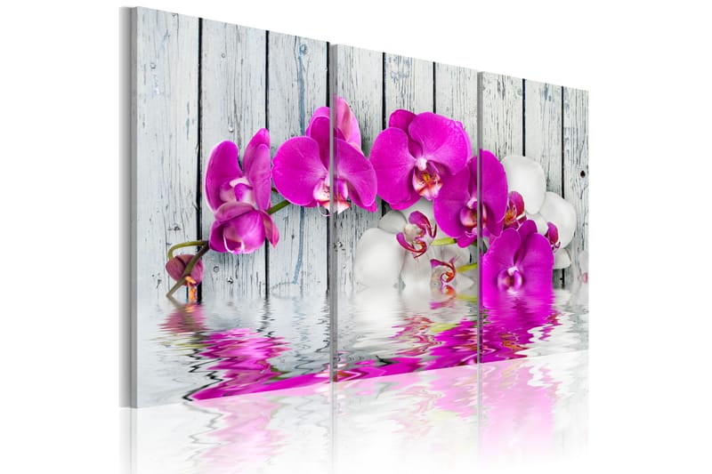 Billede Harmony Orchid Triptych 120x80 - Artgeist sp. z o. o. - Boligtilbehør - Billeder & kunst - Billeder på lærred