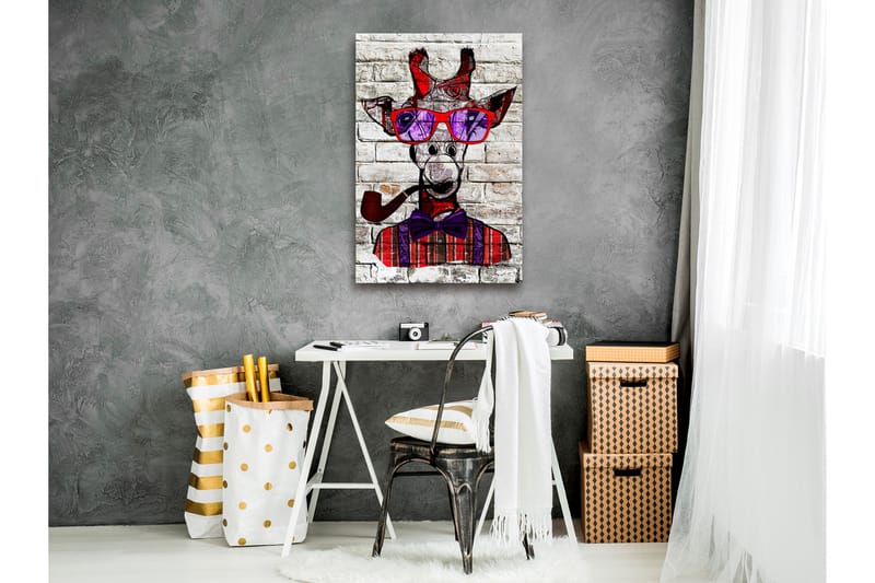 Billede Hipster giraffe (1 del) Lodret 60x90 - Artgeist sp. z o. o. - Boligtilbehør - Billeder & kunst - Billeder på lærred