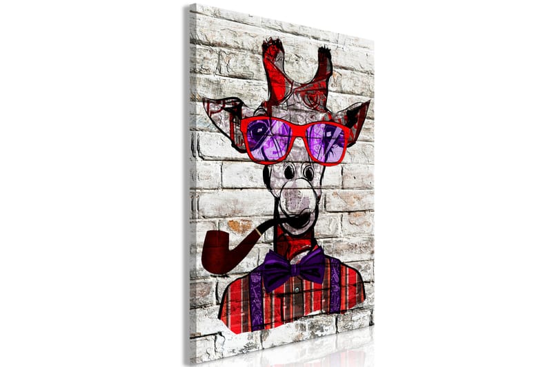 Billede Hipster giraffe (1 del) Lodret 80x120 - Artgeist sp. z o. o. - Boligtilbehør - Billeder & kunst - Billeder på lærred