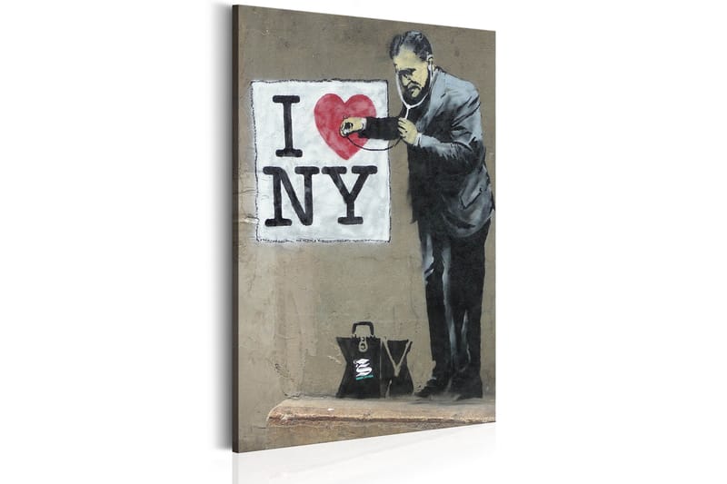 Billede I Love New York by Banksy 80x120 - Artgeist sp. z o. o. - Boligtilbehør - Billeder & kunst - Billeder på lærred