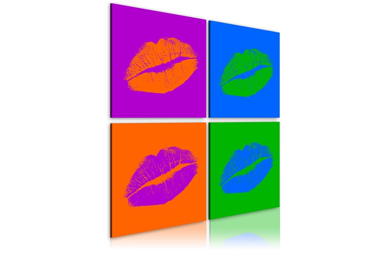 Billede Kisses: Pop Art 90x90 - Artgeist sp. z o. o. - Boligtilbehør - Billeder & kunst - Billeder på lærred