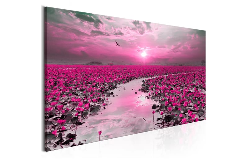 Billede Lilies and Sunset (1 del) Smal 120x40 - Artgeist sp. z o. o. - Boligtilbehør - Billeder & kunst - Billeder på lærred