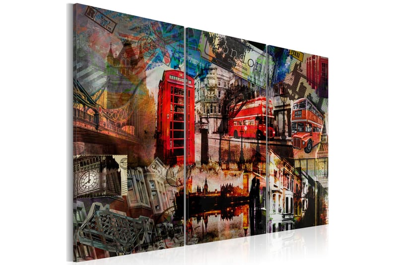 Billede London Collage Triptych 60x40 - Artgeist sp. z o. o. - Boligtilbehør - Billeder & kunst - Billeder på lærred