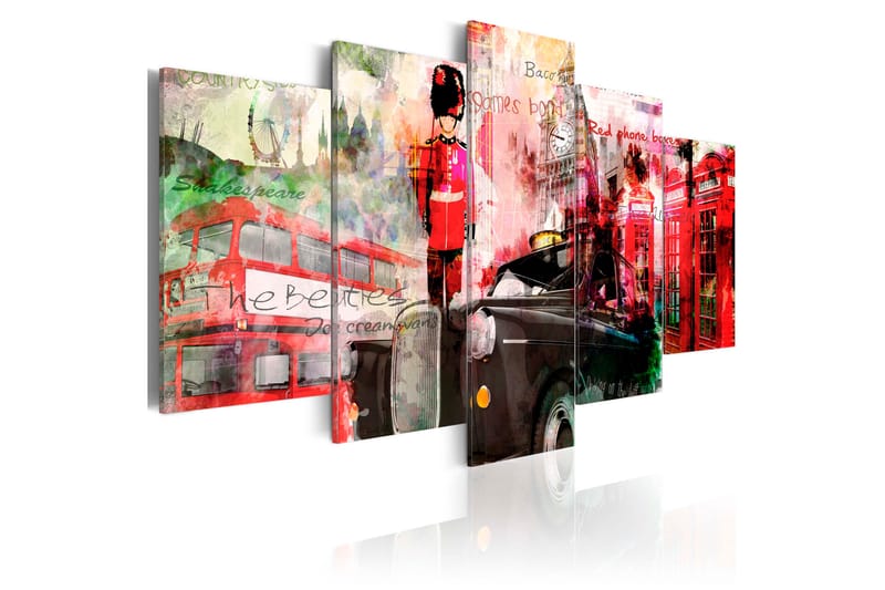 Billede Memories From London 5 Pieces 100x50 - Artgeist sp. z o. o. - Boligtilbehør - Billeder & kunst - Billeder på lærred