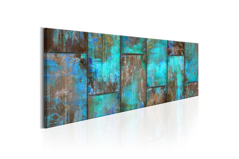 Billede Metal Mosaic: Blue 120x40 - Artgeist sp. z o. o. - Boligtilbehør - Billeder & kunst - Billeder på lærred