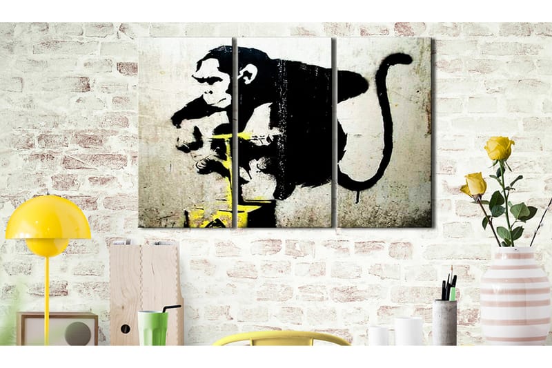 Billede Monkey Tnt Detonator By Banksy 120x80 - Artgeist sp. z o. o. - Boligtilbehør - Billeder & kunst - Billeder på lærred