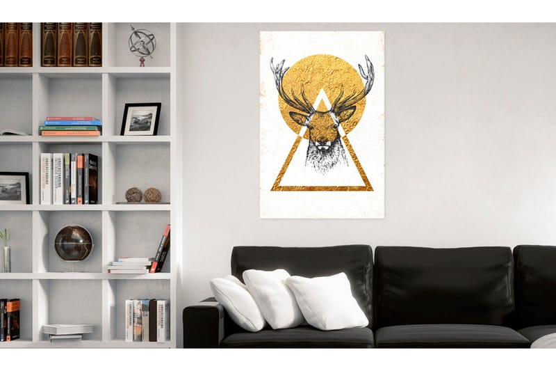 Billede My Home: Golden Deer 80x120 - Artgeist sp. z o. o. - Boligtilbehør - Billeder & kunst - Billeder på lærred