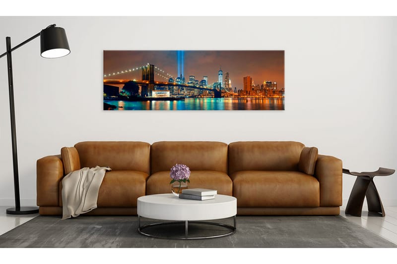 Billede New York City: Smuk nat 135x45 - Artgeist sp. z o. o. - Boligtilbehør - Billeder & kunst - Billeder på lærred