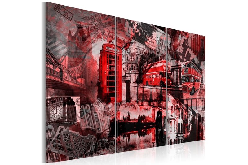 Billede Rød London 120x80 - Artgeist sp. z o. o. - Boligtilbehør - Billeder & kunst - Billeder på lærred