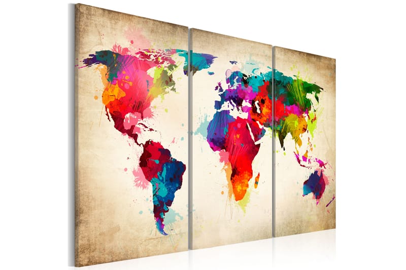 Billede Rainbow Continents 60x40 - Artgeist sp. z o. o. - Boligtilbehør - Billeder & kunst - Billeder på lærred