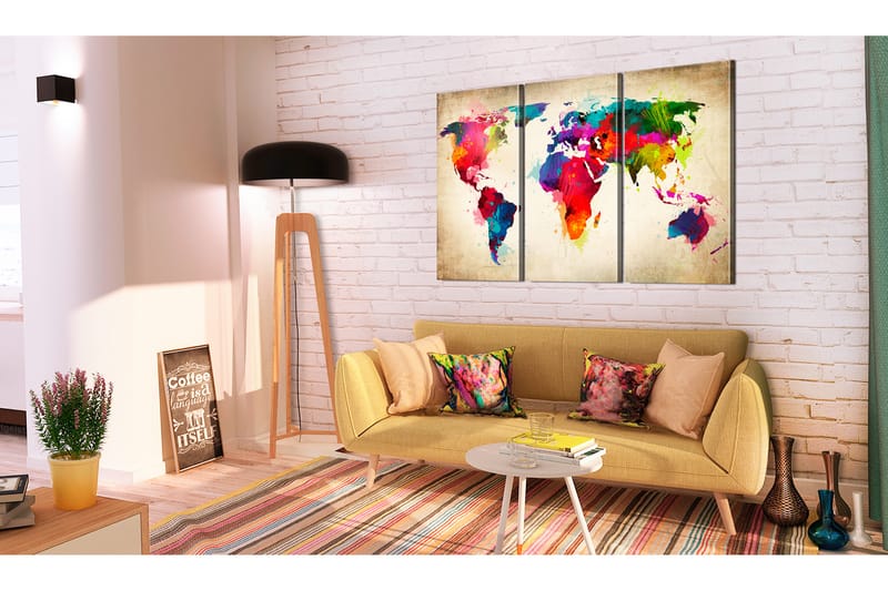 Billede Rainbow Continents 60x40 - Artgeist sp. z o. o. - Boligtilbehør - Billeder & kunst - Billeder på lærred