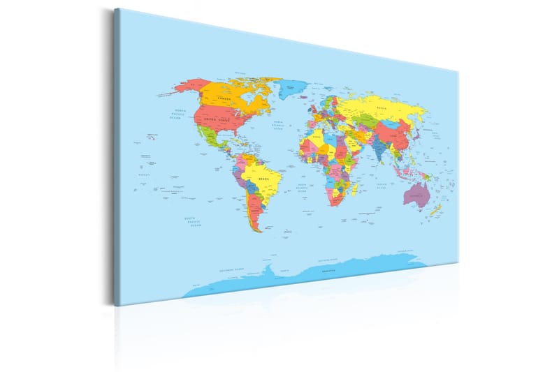 Billede Rainbow Geography 90x60 - Artgeist sp. z o. o. - Boligtilbehør - Billeder & kunst - Billeder på lærred