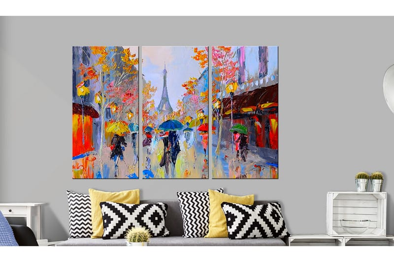 Billede Rainy Paris 90x60 - Artgeist sp. z o. o. - Boligtilbehør - Billeder & kunst - Billeder på lærred