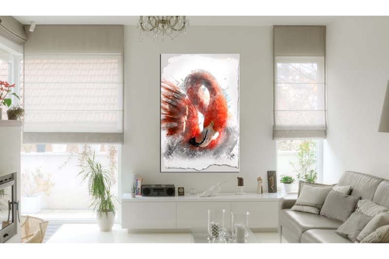 Billede Red Flamingo 60x90 - Artgeist sp. z o. o. - Boligtilbehør - Billeder & kunst - Billeder på lærred