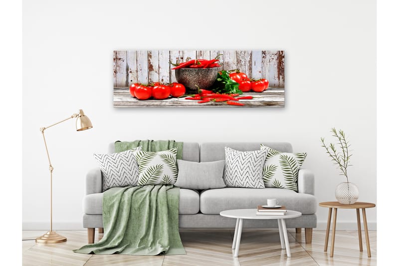 Billede Red Vegetables (1 del) Træ smal 120x40 - Artgeist sp. z o. o. - Boligtilbehør - Billeder & kunst - Billeder på lærred