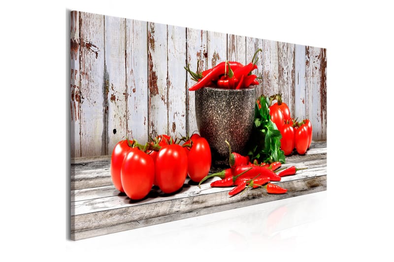 Billede Red Vegetables (1 del) Træ smal 120x40 - Artgeist sp. z o. o. - Boligtilbehør - Billeder & kunst - Billeder på lærred