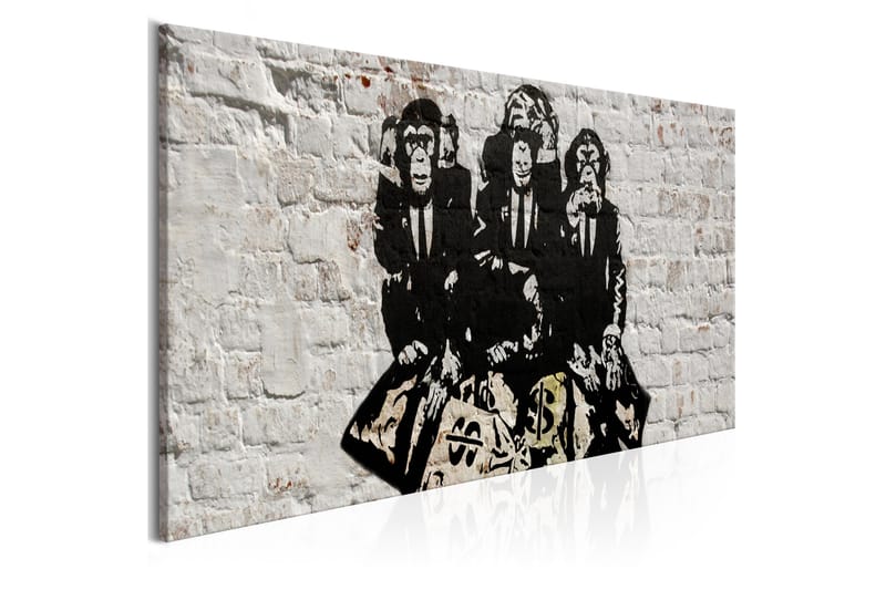 Billede Rich Monkeys (1 Del) Smal 135x45 - Artgeist sp. z o. o. - Boligtilbehør - Billeder & kunst - Billeder på lærred